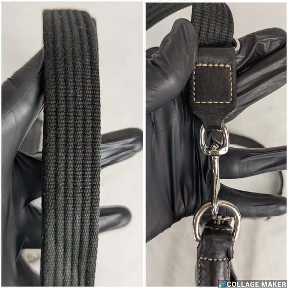 Coach Black Leather Top Zip Crossbody Handbag Purse Snap Pocket - Picture 9 of 11